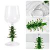 3D Cup With Christmas Tree Figurine Inside Stemless Glass For Wine Water Milk Goblet-Drinking Glass Cup view 2