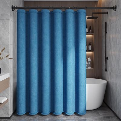 Liveinu Fabric Shower Curtain, Waterproof, Quick-Drying, Weighted Hem, Country Boho Farmhouse Bath Decor, Shower Curtains Set for Bathroom with Hooks, Blue, 60" W x 72" H