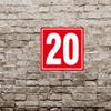 12x12" Parking Lot Number 20 Sign - High-Intensity Grade Aluminum, Weatherproof, Fade-Resistant, Curbside Number, Red/White, Ideal for Outdoor and Indoor Use view 3