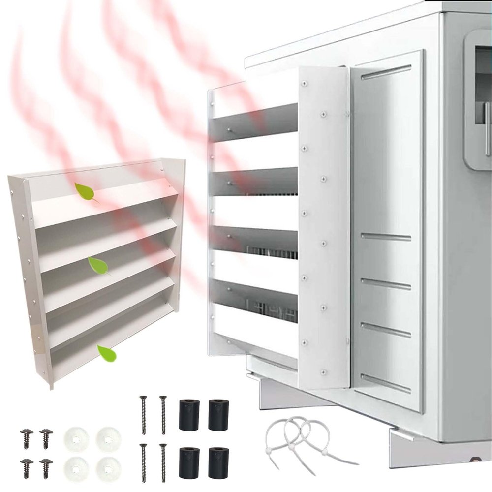 SGeneE Air Conditioner Deflector AC Compressor Condenser Air Outlet Baffle, Outdoor Air Vent Deflector Baffle Anti-Direct Blowing, Heat Pump Air Vent Baffle Wind Guide Cover