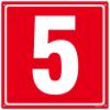 8x8" Parking Lot Number 5 Sign - High-Intensity Grade Aluminum, Weatherproof, Fade-Resistant, Curbside Number, Red/White, Ideal for Outdoor and Indoor Use view 1
