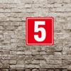 8x8" Parking Lot Number 5 Sign - High-Intensity Grade Aluminum, Weatherproof, Fade-Resistant, Curbside Number, Red/White, Ideal for Outdoor and Indoor Use view 3