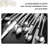 40-Piece Silverware,Service for 10Serving Set,Retro Royal SilverwareStainless Steel Flatware SetBeautifully Engraved Handle,Family gatheringsHotelsCommercialMirror Finish, Gift Box view 3