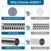 AIZESI Tension Curtain Rod 18-36 inch2Pcs Adjustable Tension Rod Silver Curtain Tension Rod No Drilling Small Spring Tension Curtain Rod view 3