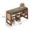 MARIYCH Entryway Shoe Bench, End of Bed Bench with Storage, Upholstered Shoe Rack Bench, Solid Wood Shoe Ottoman Bench for Living Room, Bedroom view 3