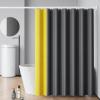 Liveinu Fabric Shower Curtain, Waterproof, Quick-Drying, Weighted Hem, Country Boho Farmhouse Bath Decor, Shower Curtains Set for Bathroom with Hooks, Dark Grey Yellow, 48" W x 80" H view 1