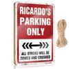 ADWD Signs for Bathroom Ricardo'S Parking Only Wooden Sign Posters for Teens Patio Decor(23X35CM) view 1
