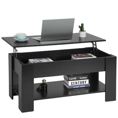 Coffee Table Lift Top Coffee Tables with Hidden Compartment Storage Lift Tabletop Dining Table for Home,Black