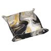 YZDPLO Black and Gold Swirl liquid ink marble Leather Vanity Tray Desktop Storage Organizer Decor Catchall Perfume Bathroom Valet Tray Nightstand Caddy Holder for Keys Phone Wallet Coin Jewelry, S view 1