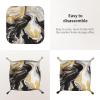 YZDPLO Black and Gold Swirl liquid ink marble Leather Vanity Tray Desktop Storage Organizer Decor Catchall Perfume Bathroom Valet Tray Nightstand Caddy Holder for Keys Phone Wallet Coin Jewelry, S view 3