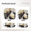 YZDPLO Black and Gold Swirl liquid ink marble Leather Vanity Tray Desktop Storage Organizer Decor Catchall Perfume Bathroom Valet Tray Nightstand Caddy Holder for Keys Phone Wallet Coin Jewelry, S view 4
