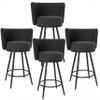 Bar Stools Set of 4, 27" Velvet Counter Height Bar Stools with Backs & Footrest Metal Legs, Upholstered Barstools Set of 4 for Kitchen Island, Counter, Cafes, Dining Room, Kitchen Stool (Dark Gray view 1