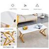 47'' Mid Century Modern Coffee Table,Rectangular Center Table with Rock Slab Tabletop with Imitation Marble Pattern and Thickened Metal Support,Modern Coffee Table for Living Room view 3