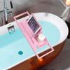 Bath Caddy Tray Adjustable Bathroom Storage Bathtub Caddy - Bamboo Bathtub Caddy Extending Bathroom Caddy, Bathtub with Book or Tablet Stand, Bathtub with Phone Holder and Organizer Geni view 2