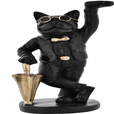 HomeLoft Basics Hriddhi Corporation Black Bull Dog Sculpture for Home Decor, Standard