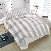 Alandar Home Duvet Cover Sets Grey Stripes White Striped,3 Piece Bed Set Ultra Soft Quilt Covers and Pillowcases,Modern Geometric Art Microfiber Bedding Set for Bedroom Guest Room Dorm view 1