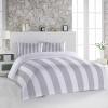 Alandar Home Duvet Cover Sets Grey Stripes White Striped,3 Piece Bed Set Ultra Soft Quilt Covers and Pillowcases,Modern Geometric Art Microfiber Bedding Set for Bedroom Guest Room Dorm view 2