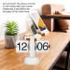 flexman Flip Desk Clock, 24 Hours Adjustable 304 Stainless Steel Large Number Retro Table Clock, Flip Clock for Living Room, Bedroom, Study, Outdoor (All White) view 3