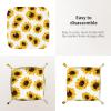 YZDPLO Sunflower Pattern Leather Vanity Tray Desktop Storage Organizer, Decorative Catchall Perfume Tray, Bathroom Valet Tray,Nightstand Caddy Holder for Keys Phone Wallet Coin Jewelry, S view 3