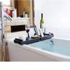 Bath Caddy Tray Bathtub shelf Expandable Bamboo Bath Tub Tray with Extending Sides Built in Book Tablet Cellphone Tray Wineglass Holder Bathtub tray view 2