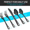 MUJINON Skull Black Silverware Set for 8, 40-Piece Black Flatware Set, Gothic Skeleton Cutlery for Decoration, Halloween, Christmas, Party, Gift, Housewarming view 2