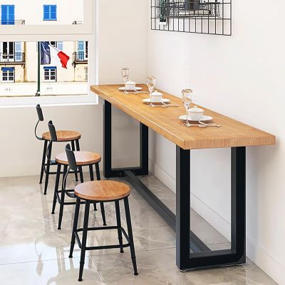 Lebolna Farmhouse Solid Wood Bar Table,Rectangular Kitchen Dining Table for Small Space,Long Narrow Bar Top Table,Rustic Counter Height Table Console Table(47.2L x 15.7W x 29.5H, Natural)