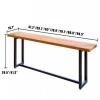Lebolna Farmhouse Solid Wood Bar Table,Rectangular Kitchen Dining Table for Small Space,Long Narrow Bar Top Table,Rustic Counter Height Table Console Table(47.2L x 15.7W x 29.5H, Natural) view 2