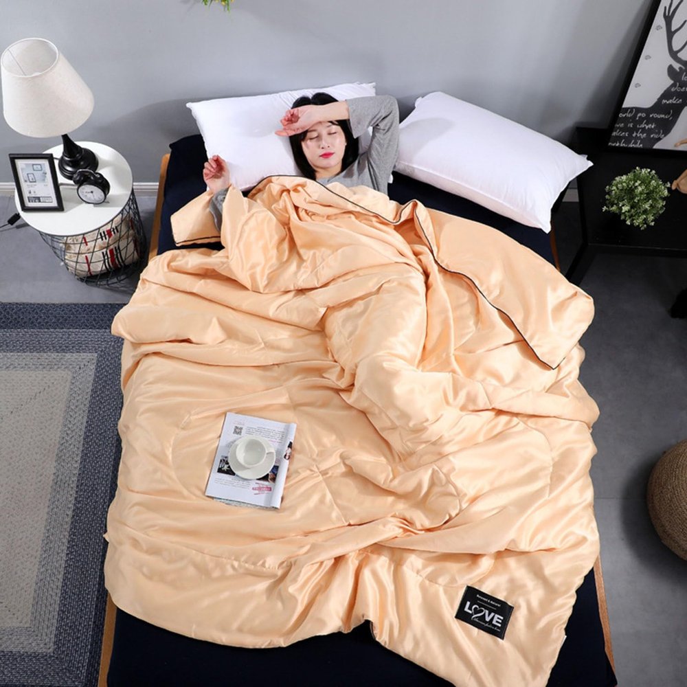 XHCTNN Cooling Fabric Air Condition Quilt, Lightweight Plain Cooled Comforter Ventilation Quilt Cool Blankets for Hot Sleepers(G,200x230cm)