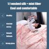 XHCTNN Cold Air Condition Thin Blanket, New Cool Ice Silk Quilt Cooling Fabric Air Condition Quilt Lightweight Plain Cooled Comforter(E,200x230cm) view 2