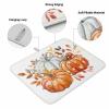 Pumpkin Fall Polka Dots Drying Mats for Kitchen Counter, Autumn Leaf Microfiber Absorbent Dish Drainer/Rack Mat,Reversible Hangding Quick Drying kitchen Decor,18x24 Machine Washable view 2
