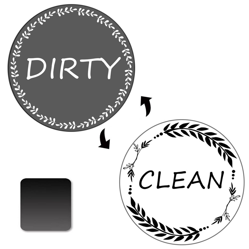 Clean and Dirty MagnetDishwasher Magnet Clean Dirty Sign IndicatorReversible Dish Washer Sign, Double Sided Strong Kitchen Flip IndicatorApartment Must Haves Kitchen Necessities