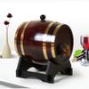 SUNHIPPIE Wine Barrel with Stand, Barrels for Aging Whiskey Cocktails Bourbon Beer, Wood Barrel for Home Bar, Alcohol Distiller Bucket for Party Decoration, Wine Dispenser Barrel(Deep red,15 Liter) view 1