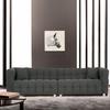 KEVINSPACE 102" Sofa Couch for Living Room, Modern 3-Seat Upholstered Sofa Couch Comfy Sofa Boucle Sofa for Apartment Bedroom Dorm Office, Modern Furniture 2 Pillows, Gray view 3