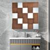 ADFLTFC Metal Room Wall Mirror, Rustic Wooden Framed Wall Mirror for Bathroom, Entryway Mirror, Wall Mounted Mirror for Bedroom Living Room, 35 Inches view 3