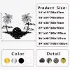 LARNT Palm Tree Wall Art, Metal Palm Tree Wall Decor, Metal Sun Wall Decor, Sunrise Metal Wall Art, Nature Wall Art, Abstract Wall Art, Outdoor Wall Decor, Home Decor (Silver, 23"x30"|58x76cm) view 4
