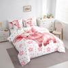 Erosebridal Cartoon Pig Bedding Queen Size 7pcs Pink Flower Floral Comforter Set, Cute Piggy Bedding Comforter Sets Kawaii Farm Animal Bed in a Bag, Chic Blossoms Bedding Accessories view 3