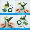 PATIKIL Floral Boutonnieres Magnet Corsage Brooches 15 Pair Magnet Flower Pins Boutonnieres Corsage for Flowers Making DIY Wedding, Green view 3