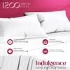 Mayfair Linen 100% Egyptian Cotton Queen Sheet Set - Luxury 1200 High Thread Count Egyptian Cotton Sheets Queen Size (4 PC, White), Silky Soft, Cooling, 17" Deep Pocket Sateen Weave Hotel Bedding view 2