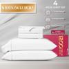 Mayfair Linen 100% Egyptian Cotton Queen Sheet Set - Luxury 1200 High Thread Count Egyptian Cotton Sheets Queen Size (4 PC, White), Silky Soft, Cooling, 17" Deep Pocket Sateen Weave Hotel Bedding view 4