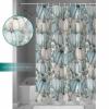 Thanksgiving Turquoise Pumpkins Shower Curtain Set with Hook 72"x78",Fall Eucalyptus Maple Leaves Washable Cloth Polyester Fabric Shower+Curtain,Waterproof Bath Curtains for Bathroom,Showers,Bathtubs view 3