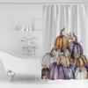 Thanksgiving Pumpkins Shower Curtain Set with Hook 60" x 72",Autumn Botanical Maple Leaf Washable Cloth Polyester Fabric Shower+Curtain,Waterproof Bath Curtains for Bathroom,Showers,Bathtubs Decor view 2
