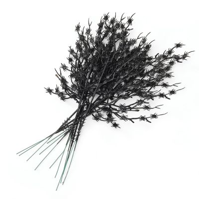 Xnferty 6PCS Halloween Black Spiders Branches, 11.8IN Artificial Plastic Spiders Flower Stems Black Halloween Floral Picks Spider Bouquet Halloween Floral Picks for Vase Table Centerpiece Home(#1)
