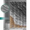 Gray Coastal Waves Shower Curtain Set with Hook 48"x72",Ocean Beach Gradient Oil Painting Texture Washable Cloth Polyester Fabric Shower+Curtain,Waterproof Bath Curtains for Bathroom,Showers,Bathtubs view 3