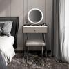 BAYTEWJX Vanity Desk with Mirror and Lights Makeup Table Modern Vanity Desk for Bedroom with Cushioned Stool Dressing Table with Drawers Small Makeup Vanity for Women Girls Bedroom.(60x40x77.5cm) view 1