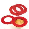 Boguish 4Pcs Mini Pie Crust Shields, Silicone Mini Pie Pan Shields for Edges of Baking Pie, Red view 1