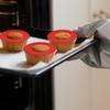 Boguish 4Pcs Mini Pie Crust Shields, Silicone Mini Pie Pan Shields for Edges of Baking Pie, Red view 3