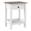 Bush Home Mayfield Small End Table with Drawer in Pure White and Shiplap Gray | Storage for Living Room, Bedroom, or Home Office view 1