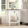 Bush Home Mayfield Small End Table with Drawer in Pure White and Shiplap Gray | Storage for Living Room, Bedroom, or Home Office view 2