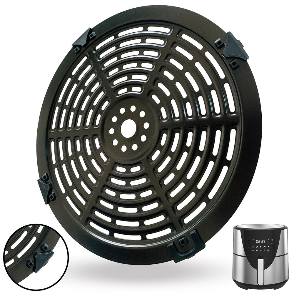 CyHiThai 8QT Round Air Fryer Grill Crisper Plate for Bella Air Fryers(MODEL: KZ-80D16(11)), Upgraded Grill Pan Crisper Tray Insert Grate Rack Grid Shelf for 8QT Bella Air Fryer, Dishwasher Safe