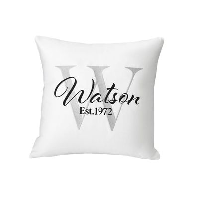 Custom Embroidered Love Pillow  Personalized Throw Pillow with Names, Family Name & Est. Year  100% Cotton Cover, Machine Washable  Ideal Gift for Wedding, Anniversary, Valentines Day & Home Dcor